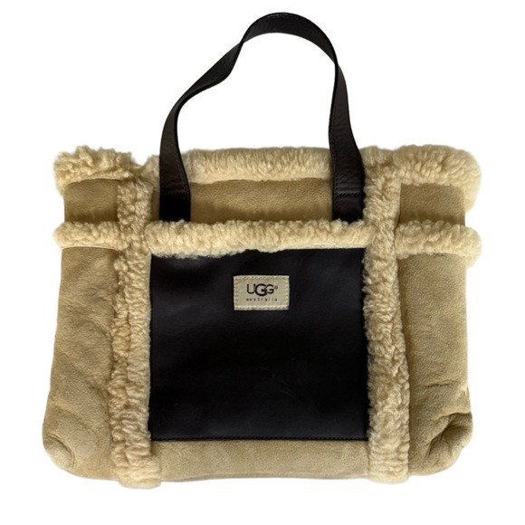 UGG Handbags - UGG Australia Shearling Suede & Leather Tote — Classic Tan